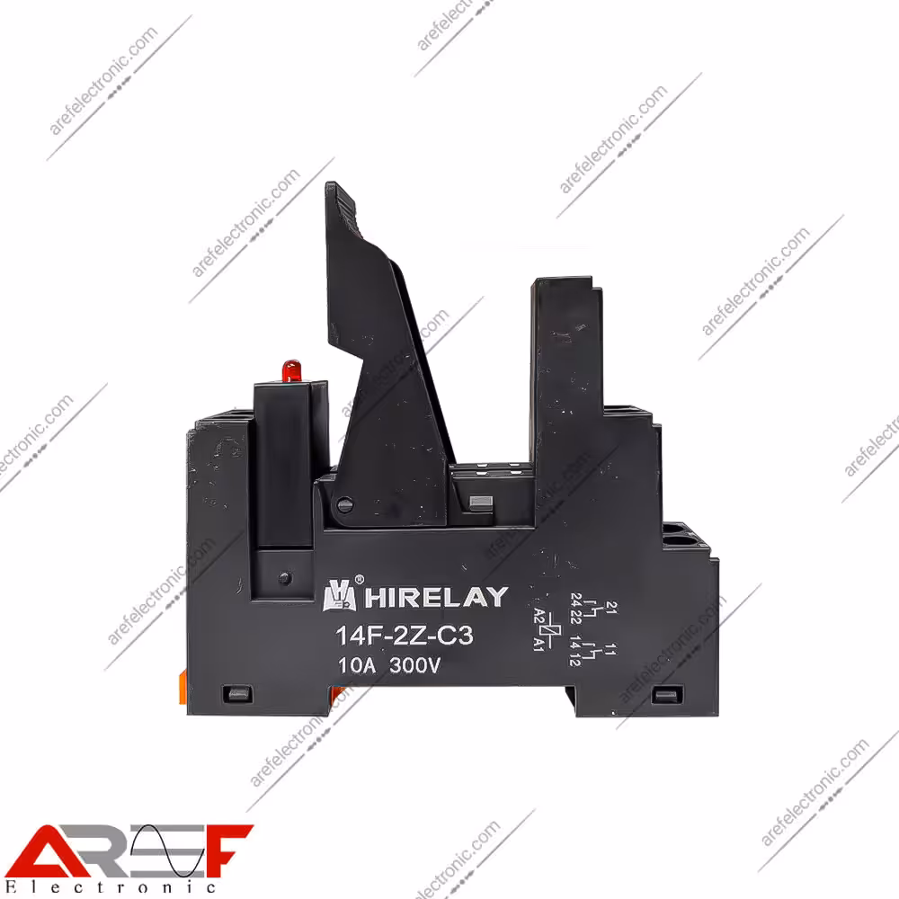 سوکت رله ریلی 2 کنتاکت کتابی 8 پین (110_220 ولت AC) - فروشگاه عارف الکترونیک