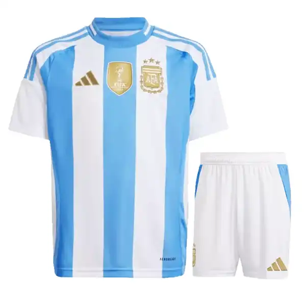 کیت اول بچه گانه آرژانتین 2024 ست پیراهن و شورت با لوگوی دوختی و تایلندی