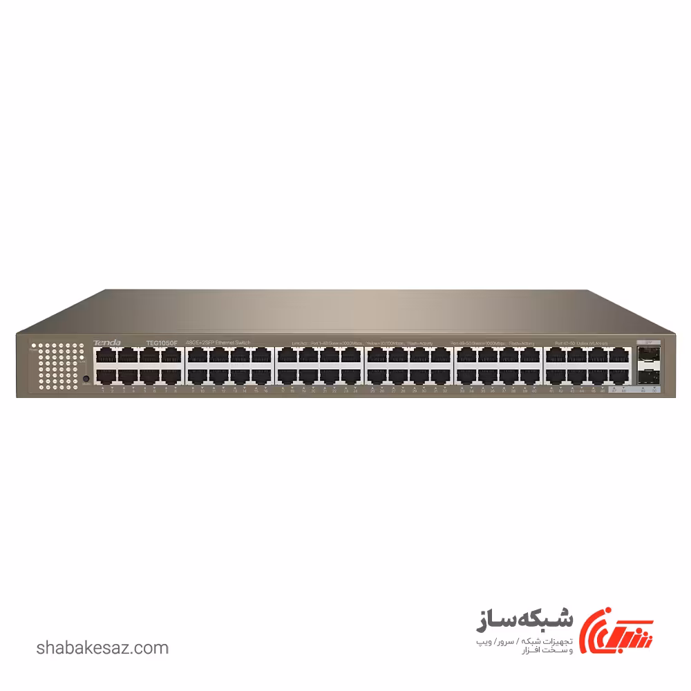 قیمت و خرید سوئیچ شبکه رکمونت تندا Tenda TEG1050F گیگابیت 48 پورت با دو پورت SFP - شبکه ساز