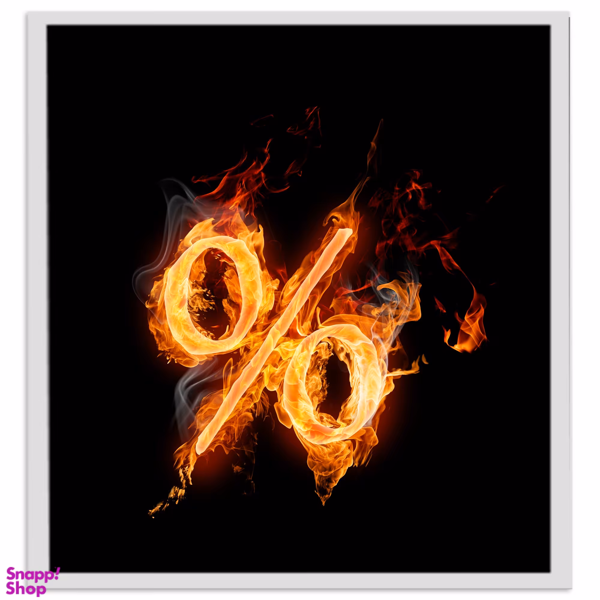 تابلو نوری بکلیت طرح نماد درصد آتشین مدل لایت باکس W-s359