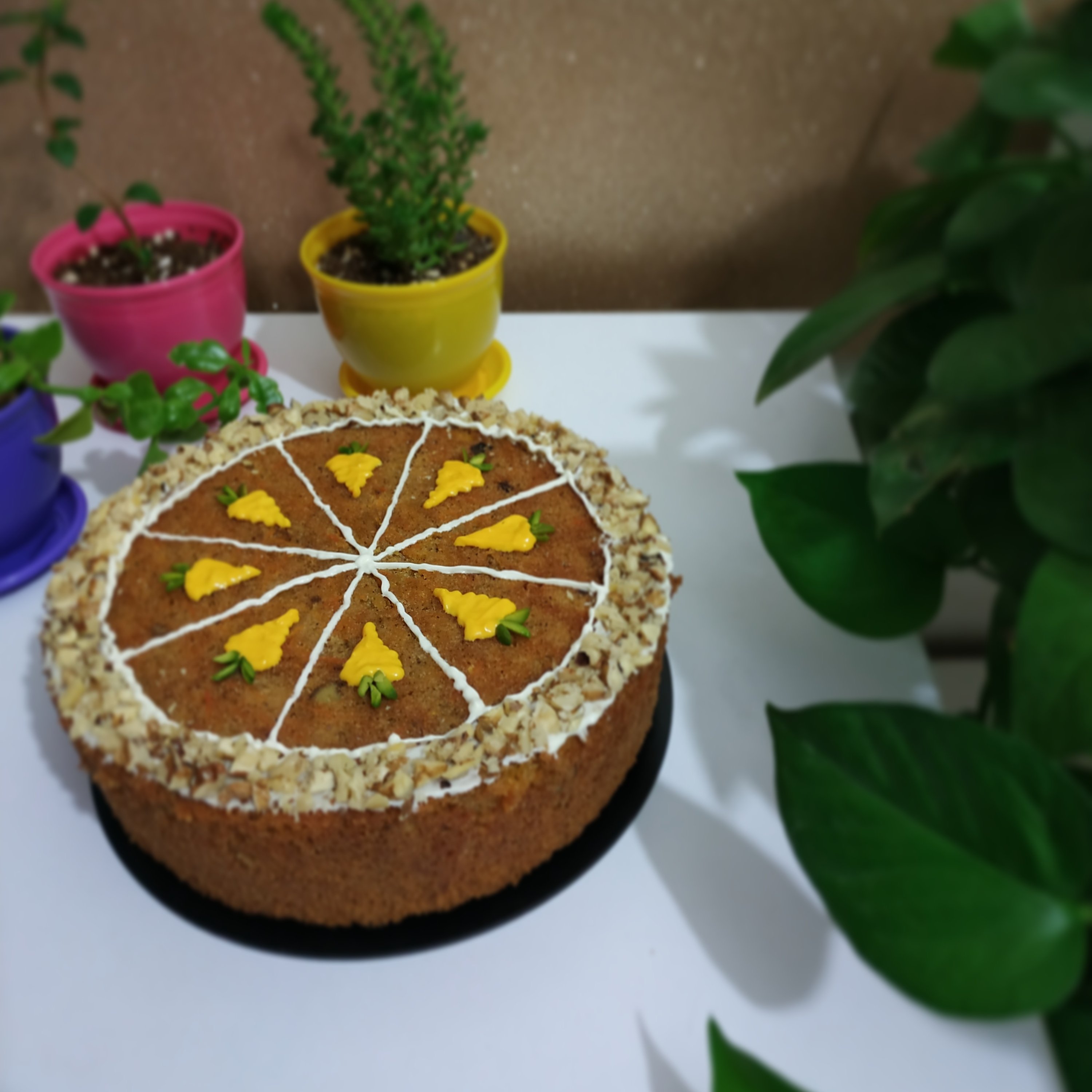 کیک هویج و گردو و دارچین