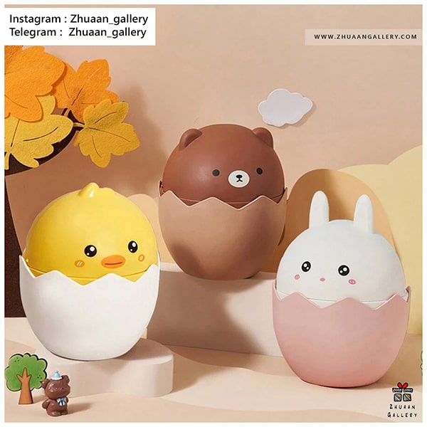 سطل رومیزی درب کشویی Cute Animals طرح حیوانات