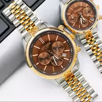 ساعت مچی ست زنانه و مردانه سیتی زن-بندفلزی3موتور فعال(کرنوگراف)مدلvip.5567g