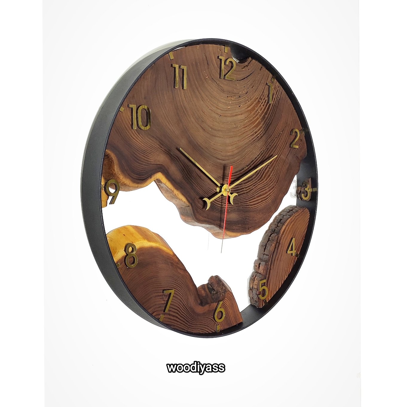 ساعت دیواری روستیک،قطر 40 ، چوب سنجد