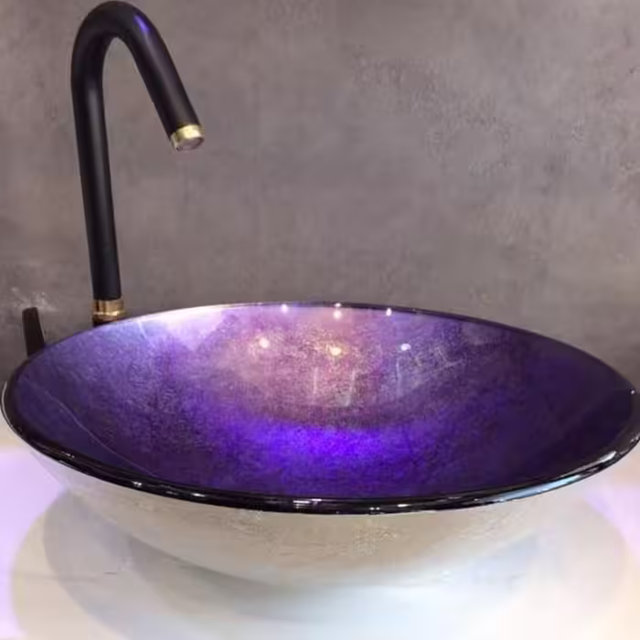 کاسه رو کابینتی شیشه ایی رنگ بنفش  براق درجه کیفیت عالی ارسال به سراسر ایران