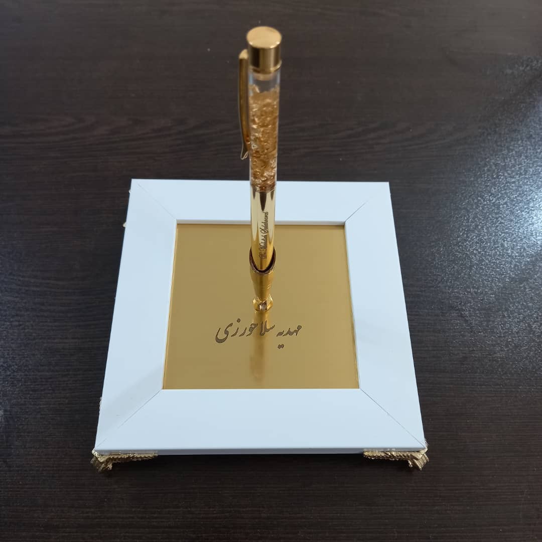 خودکار روکش طلا شناسنامه دار با پایه فرشته