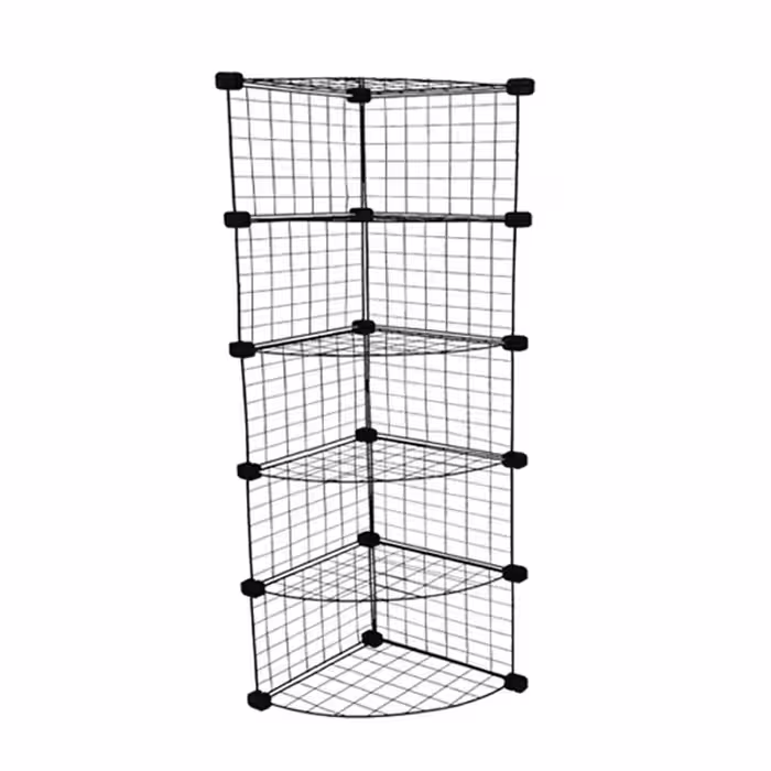 ست قفسه مشبک مدل هلالی کنج پنج طبقه  سایز 32x32(ارسال پس کرایه و به عهده مشتری)