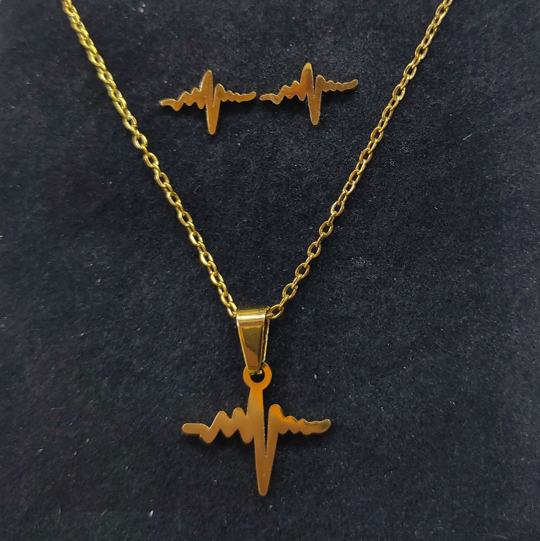 نیم ست استیل رنگ ثابت طلایی - ضربان 32