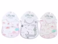پیشبند نوزادی دخترانه با بند پستانک دکمه ای لیتل می little me