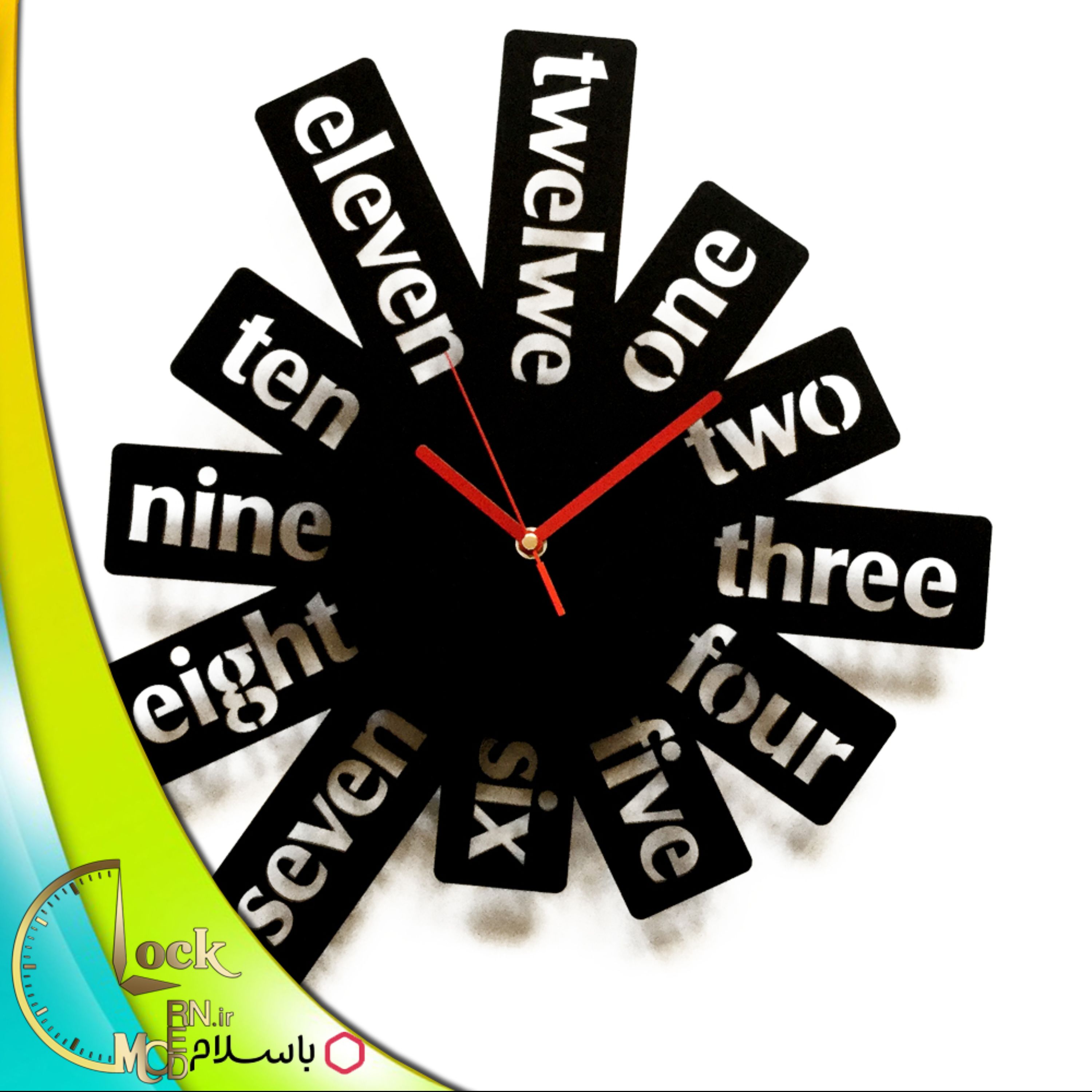 ساعت دیواری طرح لاتین کد 40