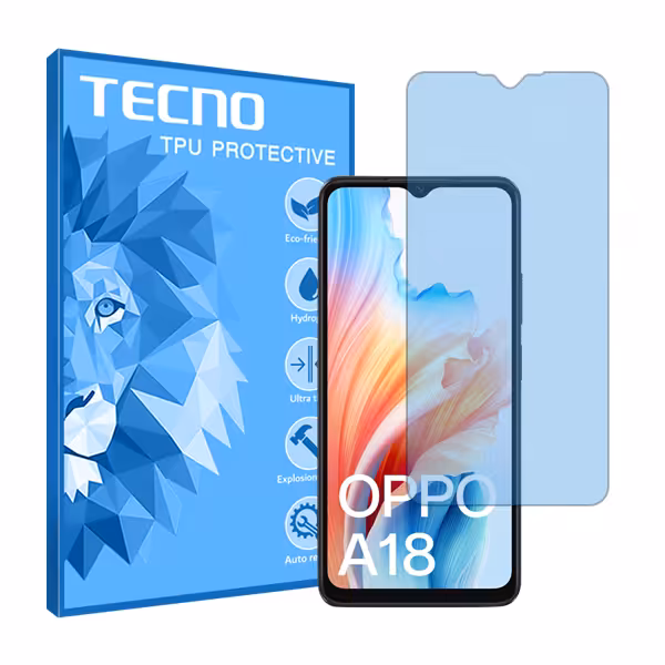 گلس اوپو A18 مدل هیدروژلی مات آنتی بلو برند تکنو کد S