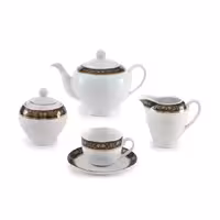 سرویس چینی زرین 6 نفره چای خوری میدنایت (17 پارچه)