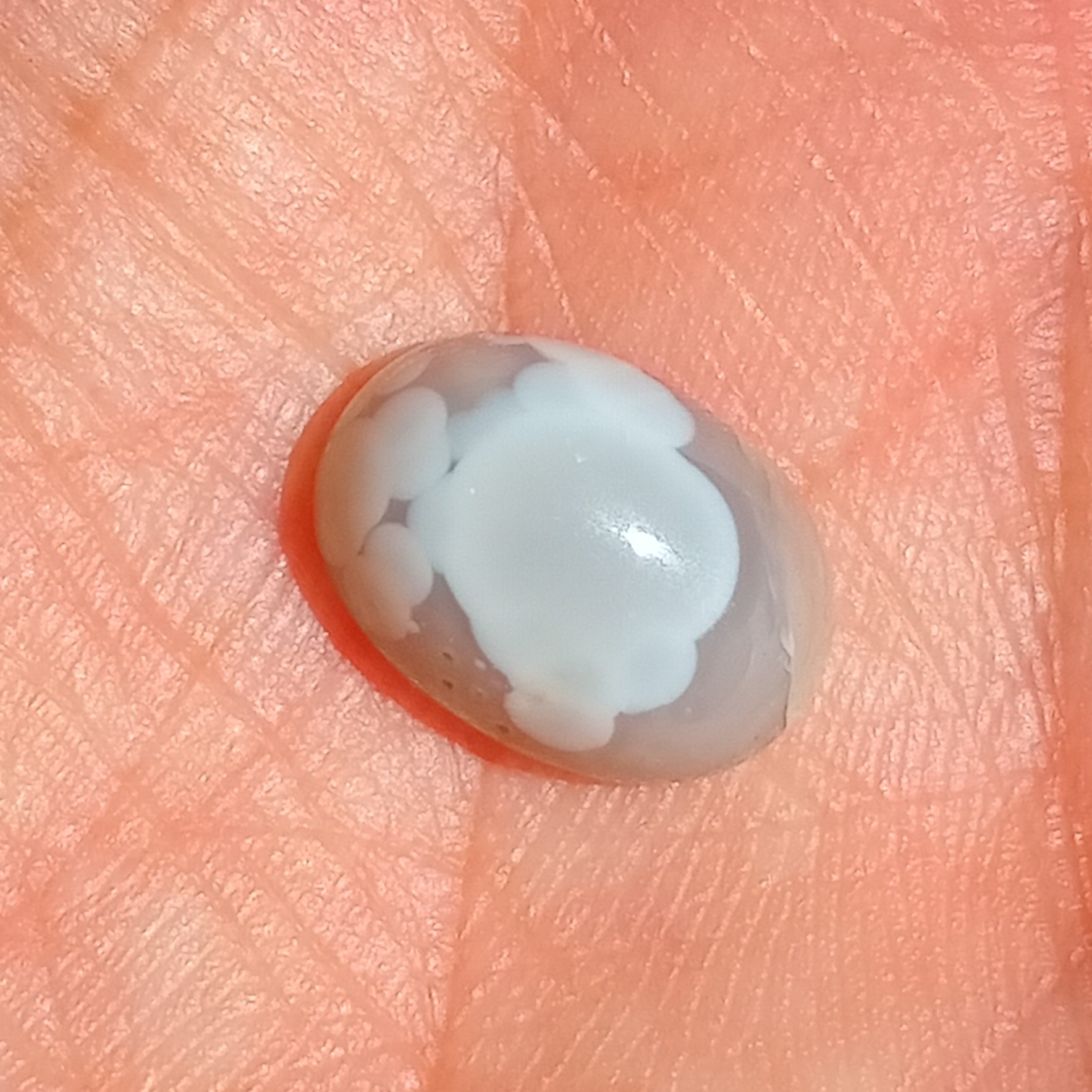 نگین سنگ عقیق باباقوری اصل معدنی کد8 تراش بیضی چشم دار  انگشتر