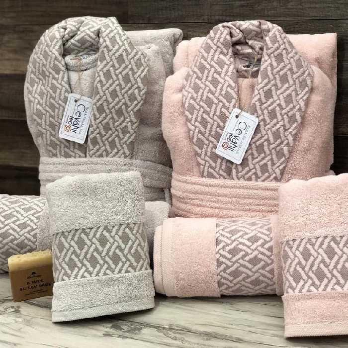 سرویس حوله عروس و داماد جواهیر 10 تیکه