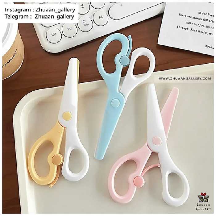 قیچی کودک دو رنگ پاستلی مینیمال