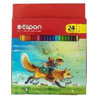 مداد رنگی 24 رنگ جعبه مقوایی طرح روباه الیپون ELIPON