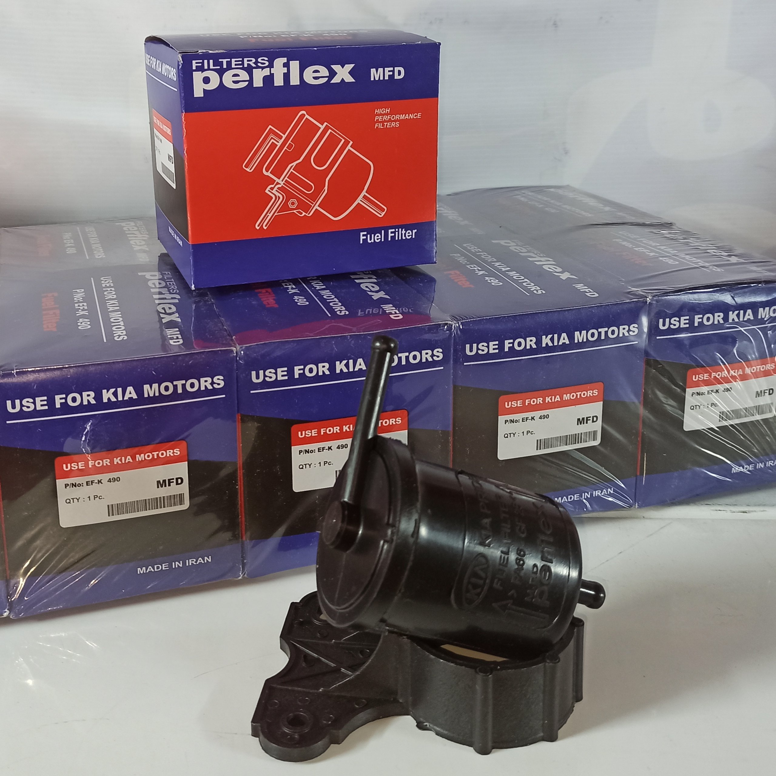 فیلتر بنزین پلیمری یکسر کج پراید Perflex 