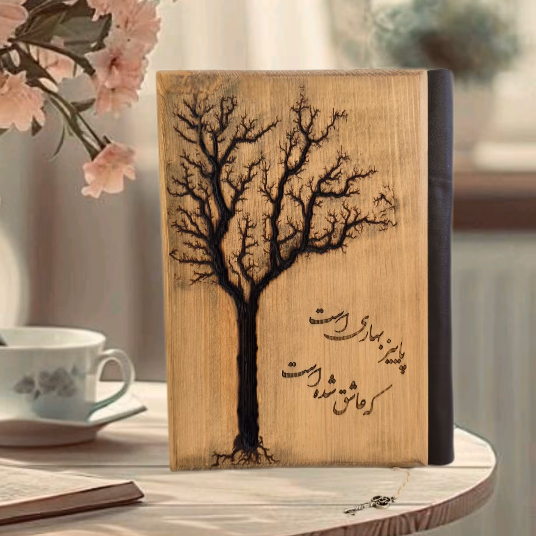 دفتر خاطرات چوبی دستدوز سیلقا 14در21، کد 507