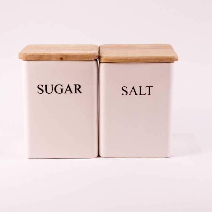 بانکه چهار گوش سرامیکی ، طرح تکست به همراه درب چوبی ، تک عددی