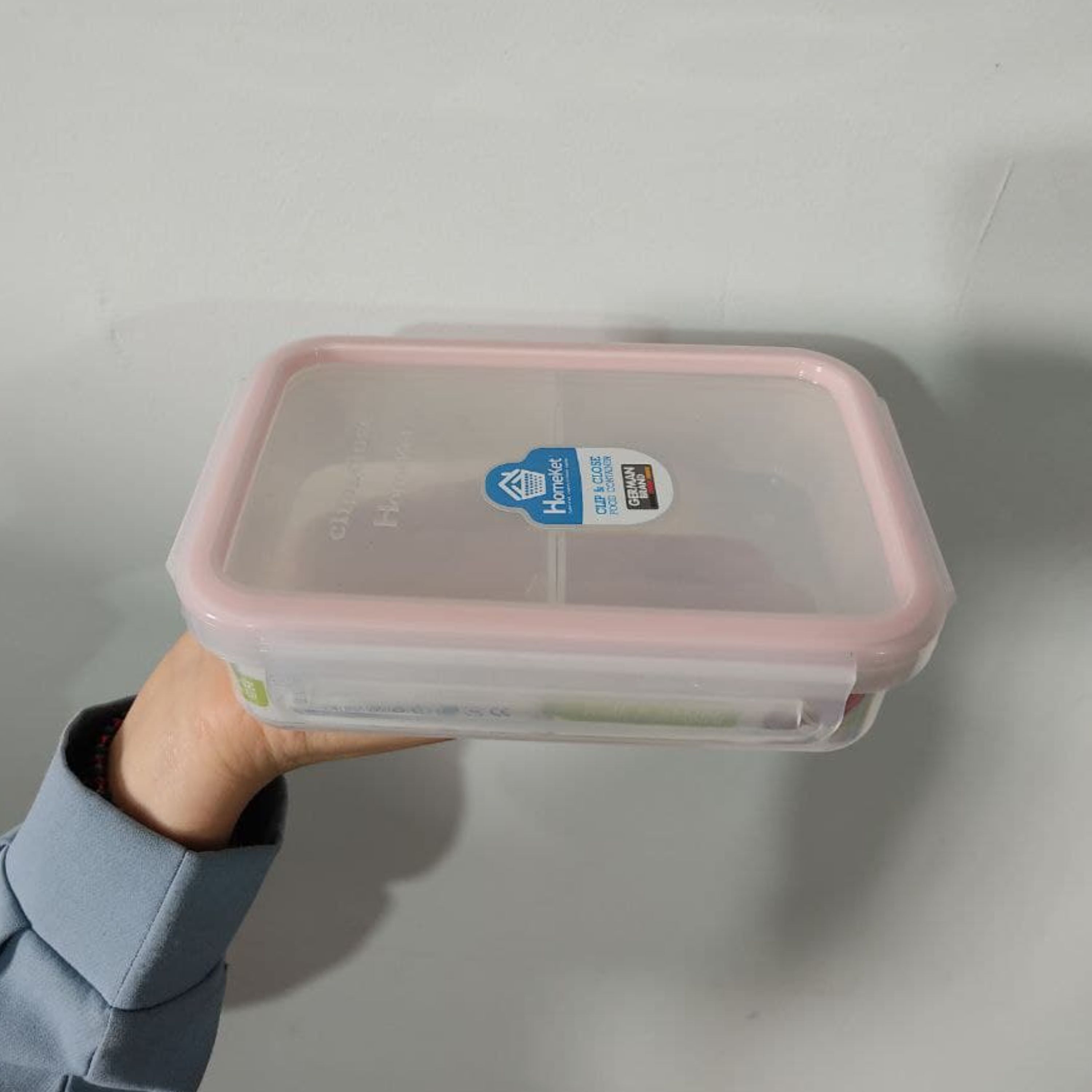 فریزری 630مستطیل دوتیکه ظرف نگهدارنده موادغذایی محصول برندمعتبرهوم کت  درب قفلی