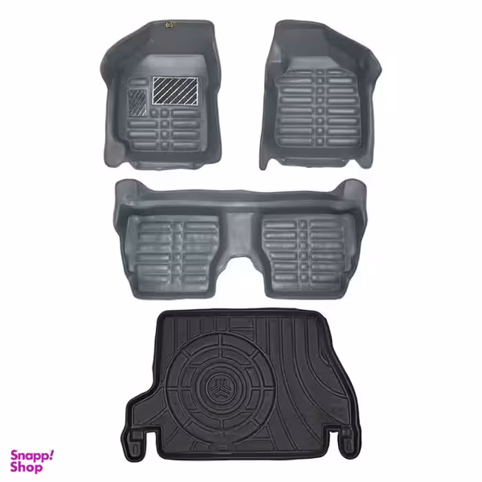 کفپوش پنج بعدی خودرو پانیذ مدل EVA01 مناسب پراید 141 به همراه کفپوش صندوق