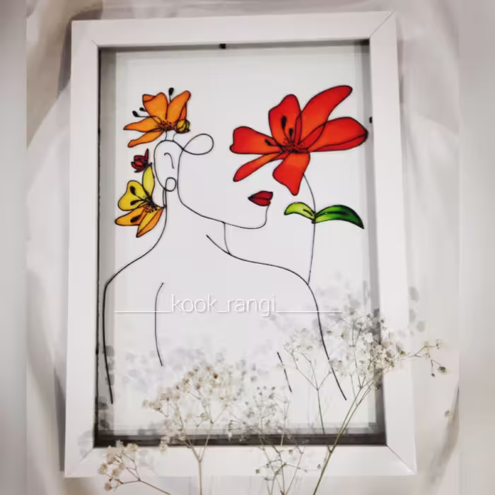 قاب ویترای چهره مینیمال 20 در 30 سانت با قاب پی وی سی