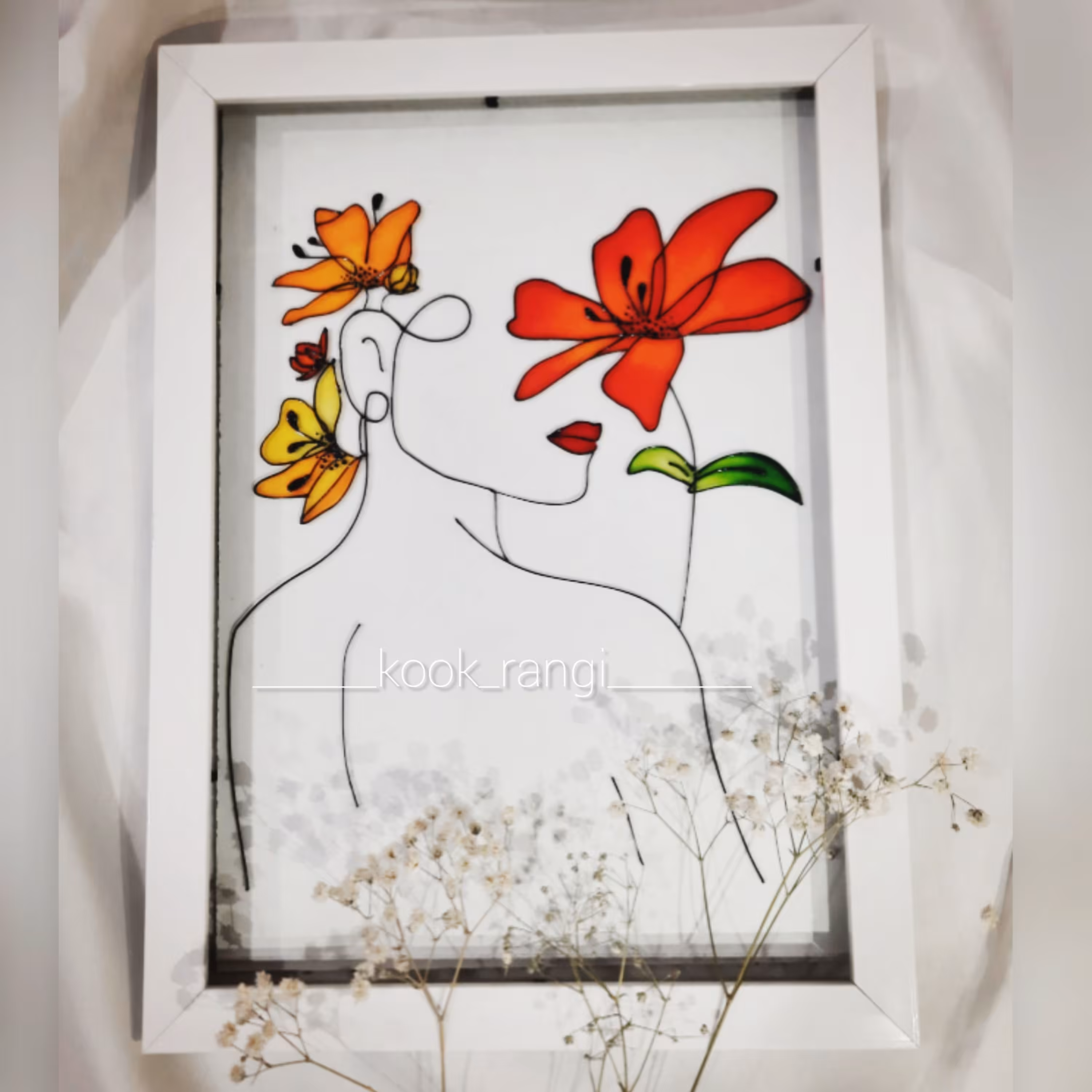 قاب ویترای چهره مینیمال 20 در 30 سانت با قاب پی وی سی
