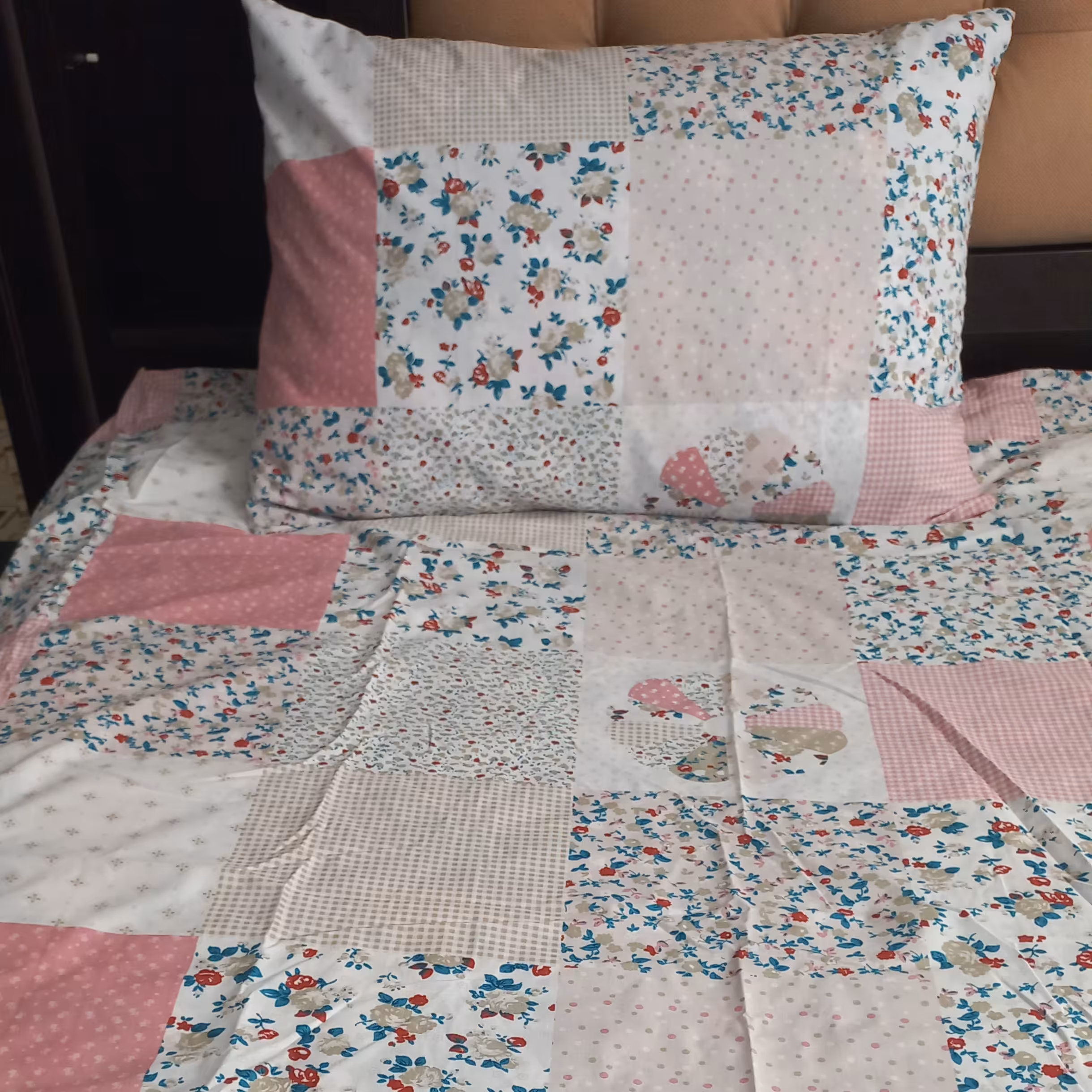 ملحفه نیم ست(کشدوز)یک نفره دو تیکه 120 پارچه پنبه ای بروجرد