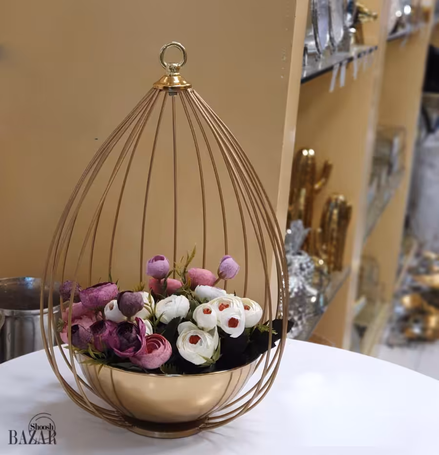 کاپ گل دکوری مدل کوزه ای دارای آویز سایز 30*40