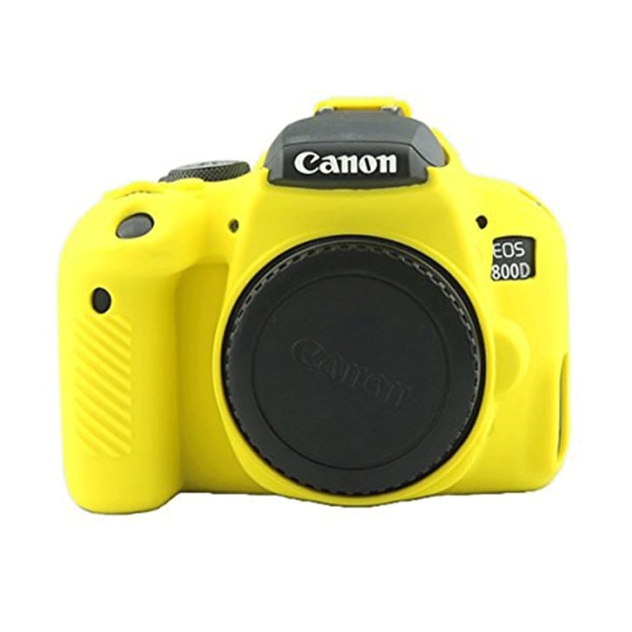 کاور سیلیکونی کانن Silicon cover of Canon camera 800D رنگ زرد