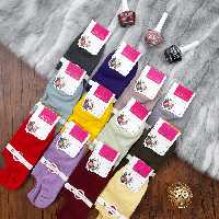 جوراب رنگی ساده مچی