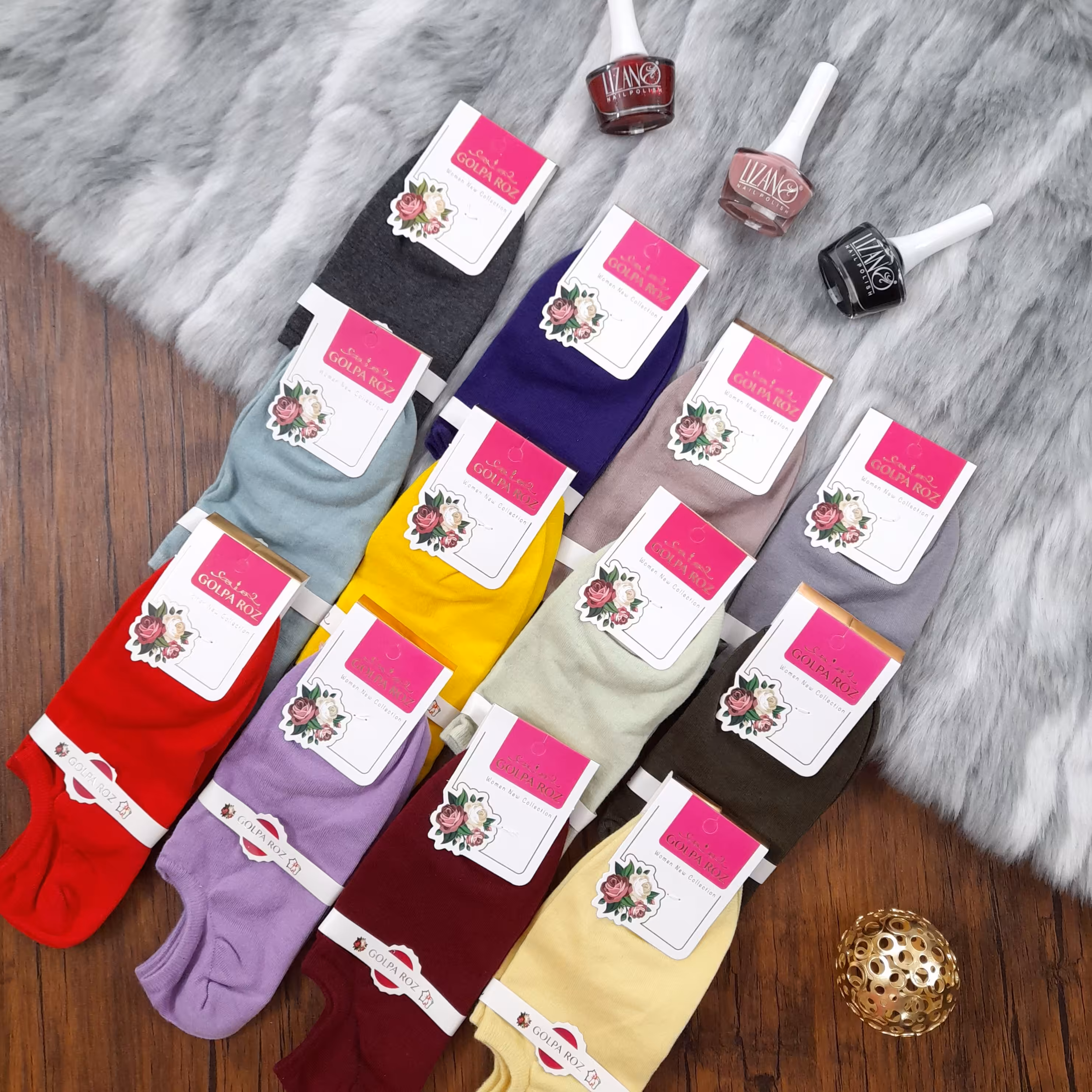 جوراب رنگی ساده مچی