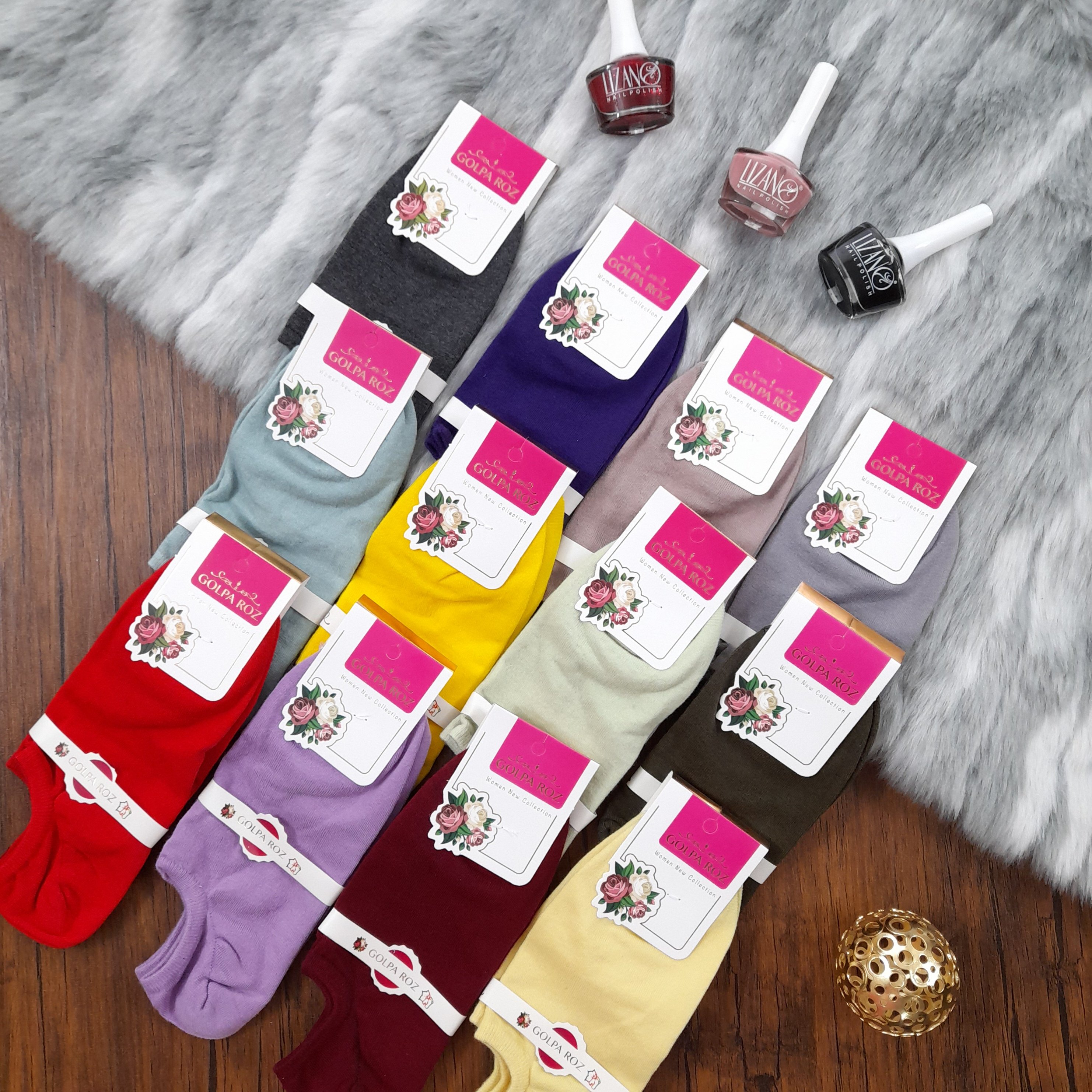 جوراب رنگی ساده مچی