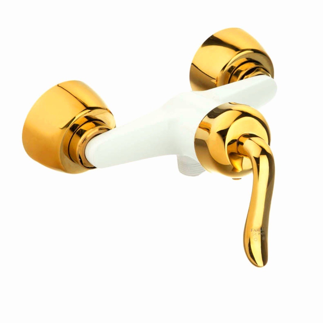 شیر سرویس بهداشتی شیرالات رز مدل بیزانس سفید طلایی 