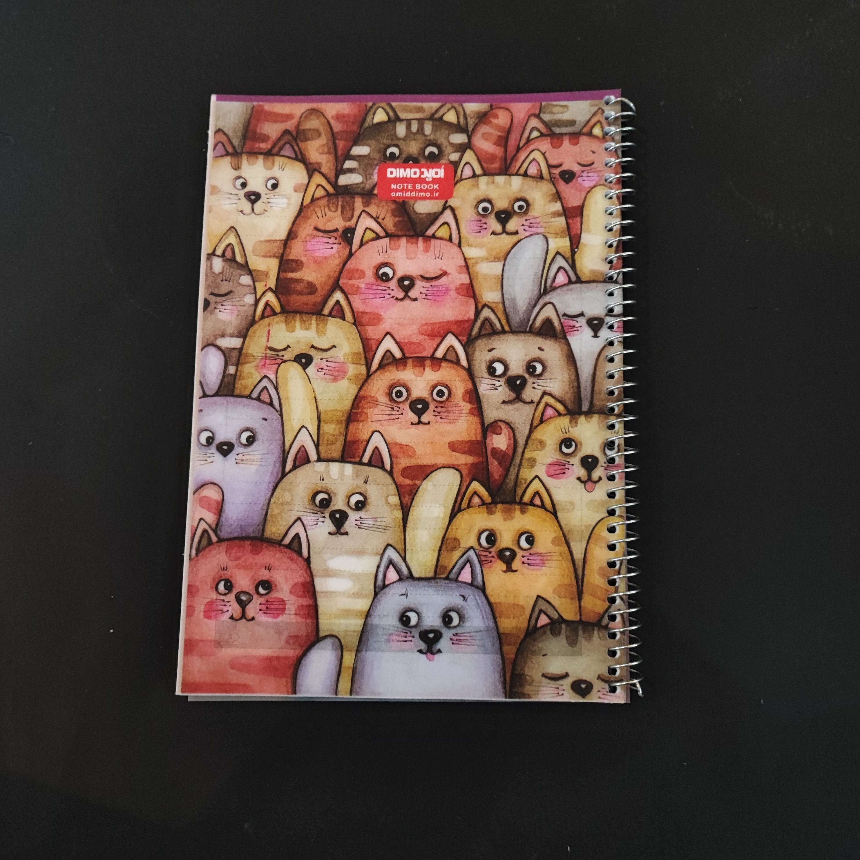 دفتر  50 برگ جلد طلقی سیمی - خط دار امید - طرح گربه ها