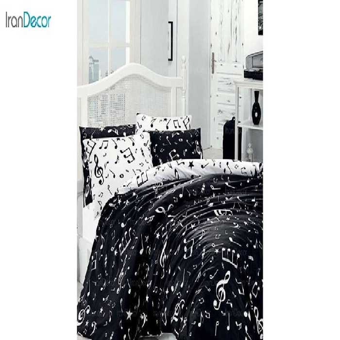 سرویس روتختی پرکیل سفید و مشکی رنگ لومانا مدل ماجر