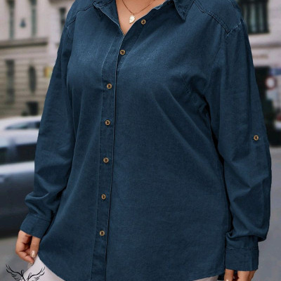 شومیز اسپورت مجلسی جلو دکمه بازشو آستین پاگن