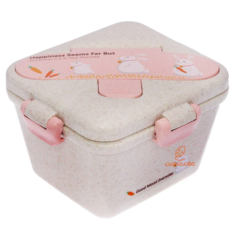 ظرف غذا یک طبقه گیاهی B528 کرم صورتی