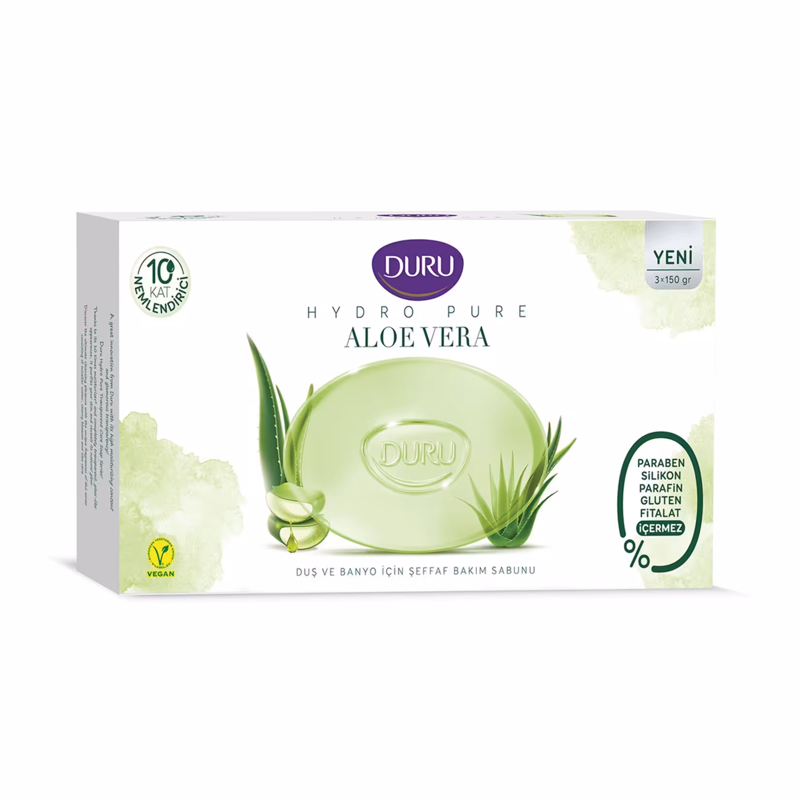 بسته صابون دورو مدل هیدرو پیور رایحه آلوورا حاوی سه عدد صابون 150 گرمی
