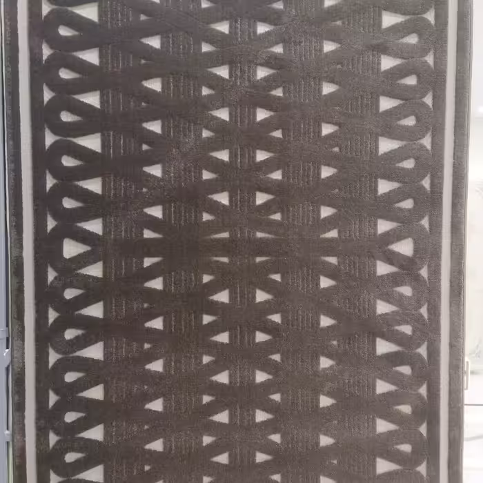 فرش پاتریس  فرش گلیم مدرن 400شانه طرح آبنوس قهوه ای  سایزکناره یک دریک ونیم متری