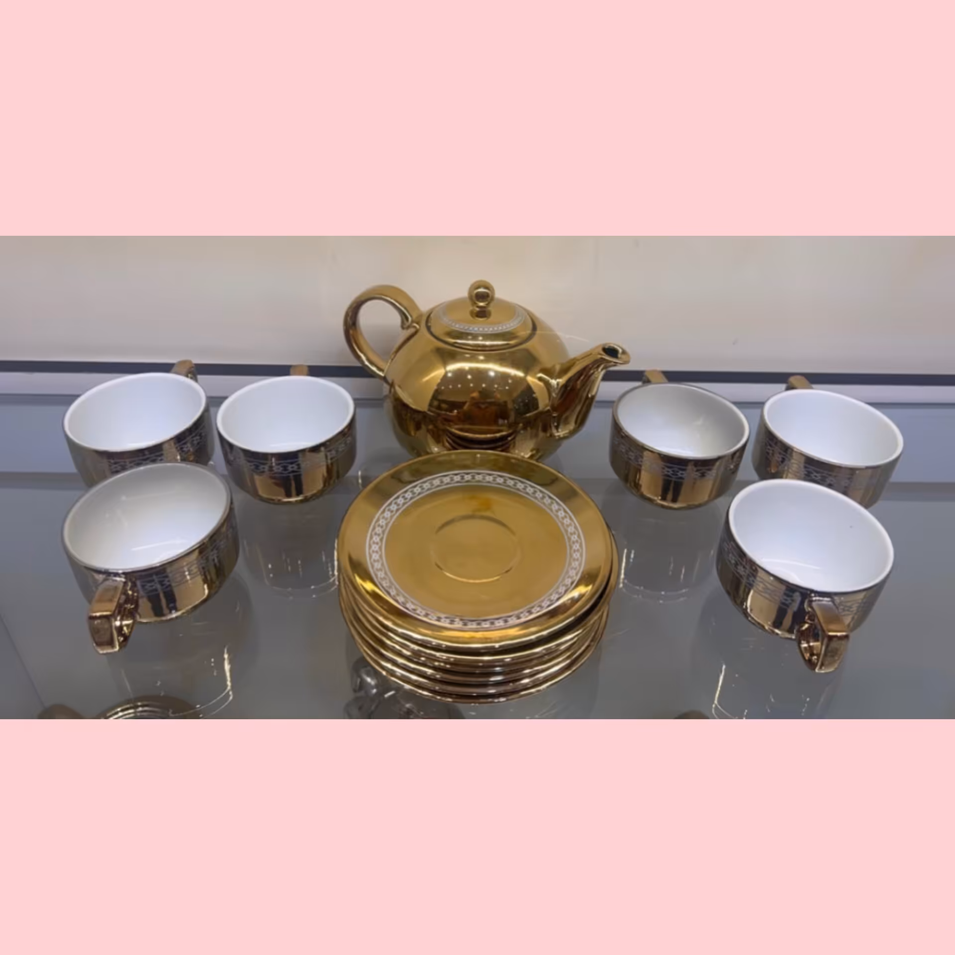 سرویس 14پارچه چایخوری طلایی 