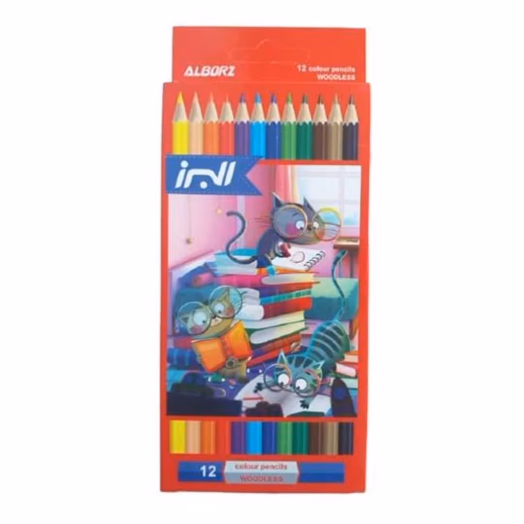 
مداد رنگی 12 رنگ برند البرز طرح گربه دانا
