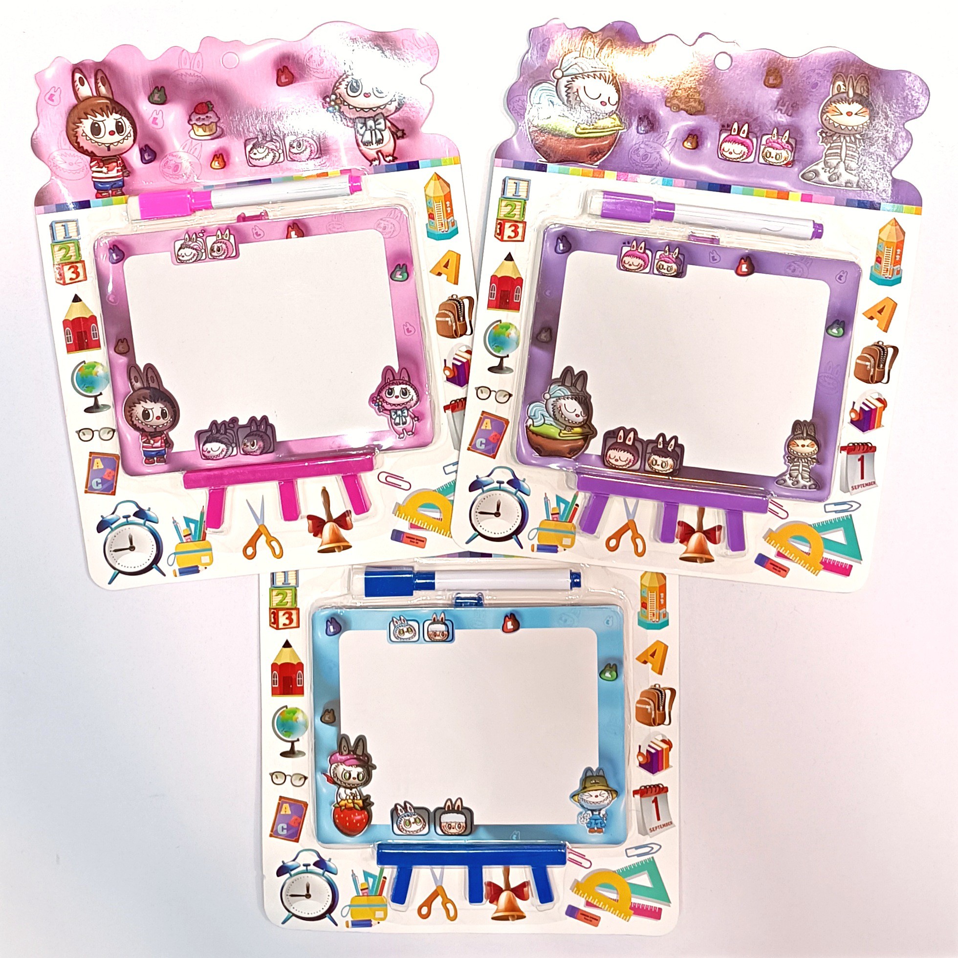 تخته وایت برد پایه دار همراه با ماژیک طرح لابوبو - تخته وایت برد فانتزی 