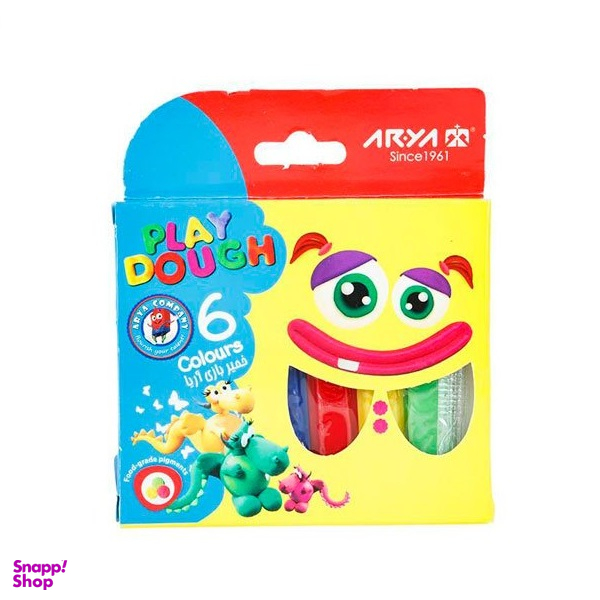 خمیر 6 رنگ آریا (Arya) جعبه مقوایی
