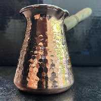 قهوه جوش مسی دسته چوبی (2  کاپ)