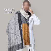 شال نخی ژاکارد - دور دوخت - منگوله دار - S0014-6