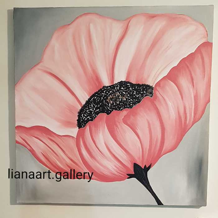 ست یلدا تابلو رنگ روغن طرح گل لاله دکوراتیو ابعاد 50در50