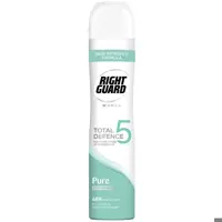 اسپری ضدتعریق بانوان رایت گارد Right Guard Total Defense Pure حجم 250 میلی لیتر