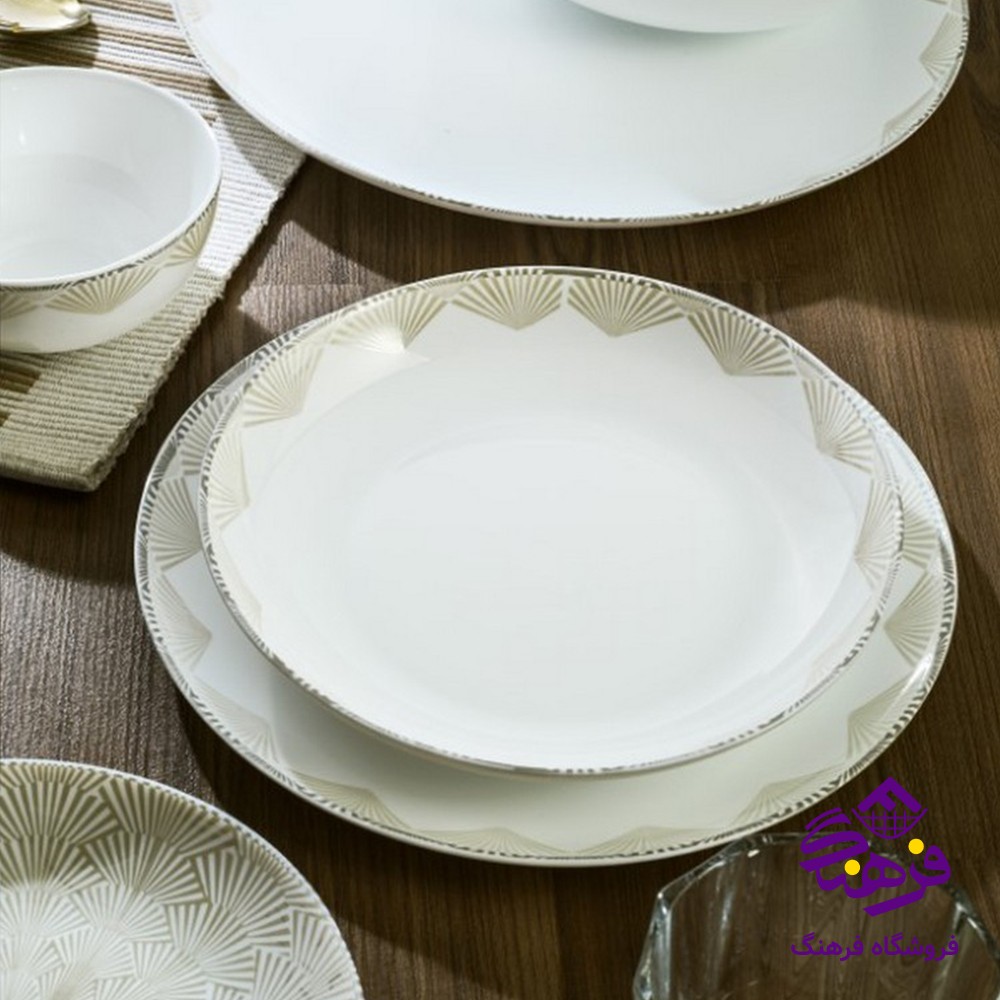 سرويس 26پارچه ديوالي انجل عسلي گلدن اپال