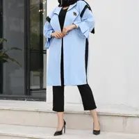 مانتو بلند مجلسی اسپرت کت زنانه یقه انگلیسی صدف 